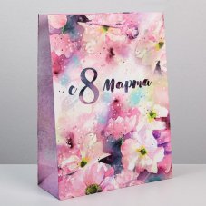 Пакет ламинированный вертикальный «С 8 марта», L 31 × 40 × 11.5 см 6631876