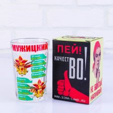 Стакан граненый "Мужицкий!", 250 мл 691739