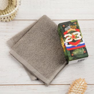 Полотенце махровое &quot;с 23 февраля&quot; 30х30 см, 100 хл 340г/м2 4525155