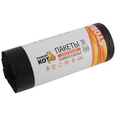 Мешки для мусора 240л (10шт./рул.) особо прочные, ПВД, черные, 36мкм