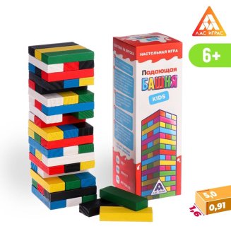 Настольная игра &quot;Падающая башня. Kids&quot;, 54 бруска, 6+ 4571709