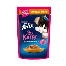Влажный корм FELIX AGAIL для котят, курица в желе, пауч, 85 г 2630830
