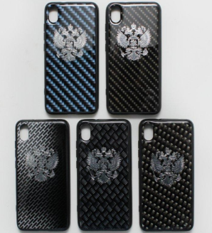 Чехол Xiaomi Redmi 7A карбон с гербом