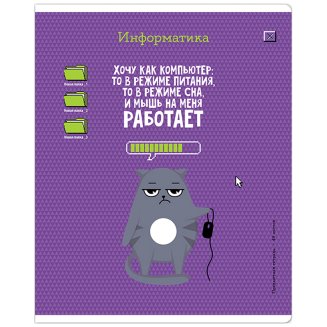 Тетрадь предметная 48л. Информатика, ТВИН-лак ArtSpace &quot;Котоцинизм&quot;