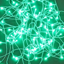 Гирлянда эл. вьюн 10м, 120LED, цветной диод, зеленый, 8 реж., ПВХ прозрачный, 220В СНОУ БУМ