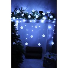 Гирлянда эл. бахрома \"Лунный снежок\",2.5х0.3х0.5х0.7м,21нить 105LED,белый,п/св,ПВХ проз,220В СНОУ БУ