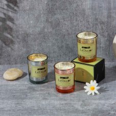 Свеча ароматическая, 5,5x6,5 см, парафин, стекло, 3 дизайна LADECOR