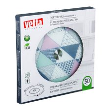 Тортовница вращающаяся, d30см, стекло VETTA Геометрия