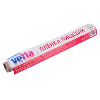 Пленка пищевая ПЭ в пакете, 30см x 20м, прочная VETTA