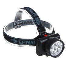 Фонарь налобный аккумуляторный 7 ярк. LED, шнур 220В, 8,8х7х7,6см ЕРМАК