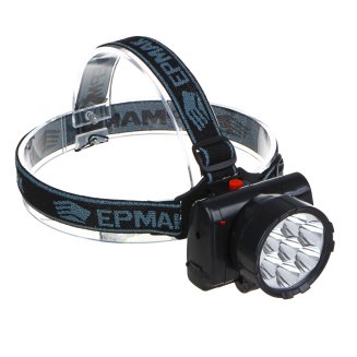 Фонарь налобный аккумуляторный 7 ярк. LED, шнур 220В, 8,8х7х7,6см ЕРМАК