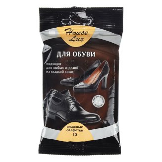 Салфетки влажные для обуви House Lux 15шт