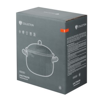 Кастрюля эмалированная, BY COLLECTION 20см, 3,8л, индукция, белый