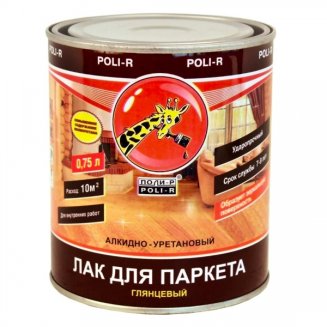 Лак паркетный глянцевый 0,75л/6