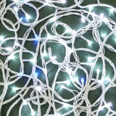 Уценка! Гирлянда эл. вьюн 20м, 200 LED*белый, мерцание 20LED*синий, ПВХ белый, коннектор, 220В СНОУ