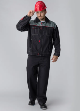 Костюм Флофт-1("Флагман-Фаворит 1") СОП цв.т-сер/св.сер. саржа (брюки)