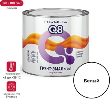 Грунт-эм ржав FORMULA Q8 1,9(1,8)кг белая