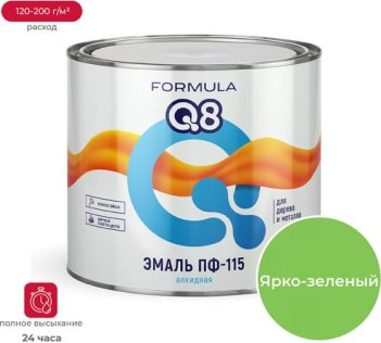 Эмаль FORMULA Q8 ПФ-115 1,9кг ярко-зеленая