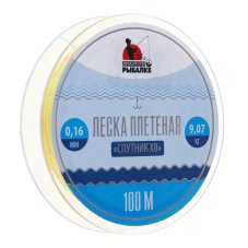 Леска плетеная диалоги о рыбалке "Спутник X8", 100м, 0,16мм, 9,07 кг , мультиколор AZOR FISHING