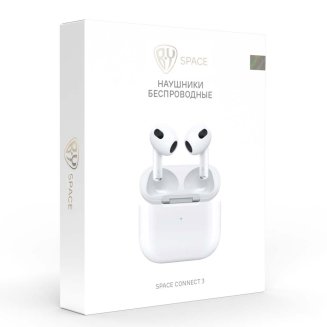 Наушники беспроводные TWS Space Connect 3, беспроводная подзарядка, 30/350мАч, BT 5.1 BY