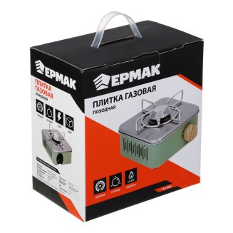 Плитка газовая, походная, 2,8 кВт, 21,5х13,3х22,8 см ЕРМАК