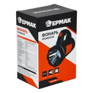 Фонарь прожектор, SS-5805, 1 LED, 1 СОВ, 3 Вт, 17х11см, 4 режима, 1000мАч, USB, пластик ЕРМАК
