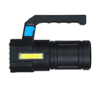 Фонарь прожектор, 4 LED + COB, 4 режима, 2000мАч, USB кабель, пластик ЕРМАК