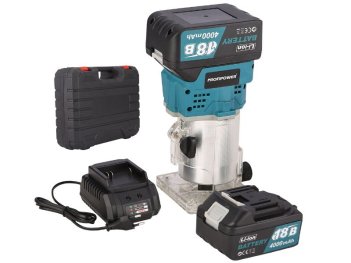 Фрезер акк. ProfiPower MKDRT-18V (Li-ion 2шт, 4.0Ач, 30000об/мин, ЗУ)