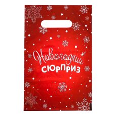 Пакет \"Новогодний сюрприз\", полиэтиленовый с вырубной ручкой, 20х30 см, 30 мкм 9803236