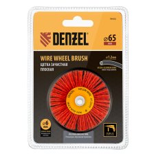 Щетка для дрели, 65 мм, Плоская, со шпилькой, нейлоновая щетина// Denzel