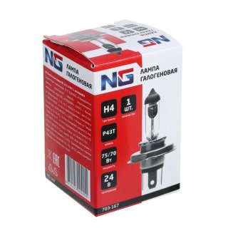 Лампа галогеновая H4, 24V, P43T, 1шт/коробка NG