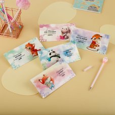 Конверт для денег "Cute pets".85*164мм,глян.лам,5 дизайн MS55112 MESHU