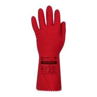 Перчатки защитные КЩС латексные, красн., ADM PROFESSIONAL, M