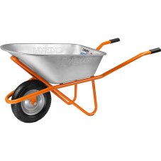 Тачка строительная СТ-12, 90 л, 180 кг, одноколесная, пневматические колеса, СИБИН (39904)