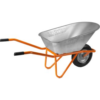 Тачка строительная СТ-12, 90 л, 180 кг, одноколесная, пневматические колеса, СИБИН (39904)