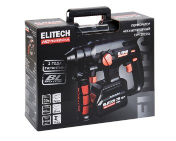 Перфоратор акк. ELITECH CRH2022SL, SDS-Plus, 20В, Li-Ion 4 Ач, 1450 об/мин, 2,2 Дж