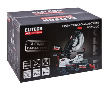 Пила торцовочная Elitech MS 2030C, 2000 Вт, 305 мм