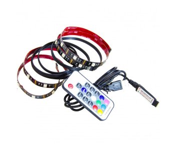 Комплект Лента св/д+пульт ДУ+USB TV подсветка 5V 7,2W/m 30Led/m IP20 RGB 2x0,5м 5050 10-70 APEYRON