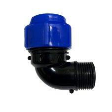 Отвод ПЭ с наруж. труб. резьбой 25х1/2" (обж.) SPEKTR