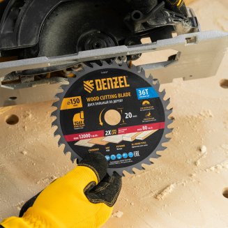Пильный диск по дереву ф150 х 20 мм, 36 зубов, тонкий// Denzel