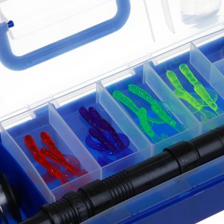 Набор рыбака в коробке с удочкой, катушкой и оснасткой AZOR FISHING