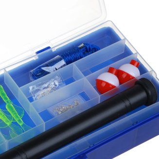 Набор рыбака в коробке с удочкой, катушкой и оснасткой AZOR FISHING