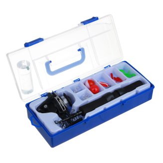 Набор рыбака в коробке с удочкой, катушкой и оснасткой, компакт AZOR FISHING