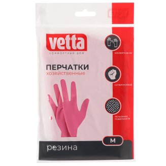 Перчатки хозяйственные с манжетой 38см, пара 100г, М VETTA