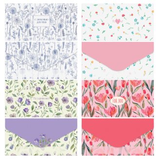 Конверт для денег MESHU &quot;Meadow&quot; 85*164мм, матовая ламинация, 4 дизайна