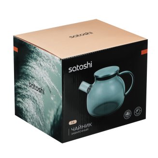 Чайник заварочный 1000мл, стекло, нерж.сталь Графит SATOSHI