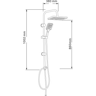 Душевая система, верхний душ 1 реж 270x180мм, ручной душ 1 реж 105x120мм, хром RAIN