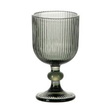 Бокал для вина Грея, 350мл, стекло, серый, рифленый MILLIMI