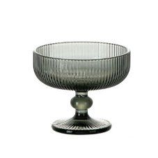 Бокал-креманка Грея, 250мл, стекло, серый, рифленый MILLIMI