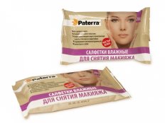 Салфетки влажные ДЛЯ СНЯТИЯ МАКИЯЖА, PATERRA, 20 шт. в упаковке, размер салфетки: 16 х 19 см, обильн